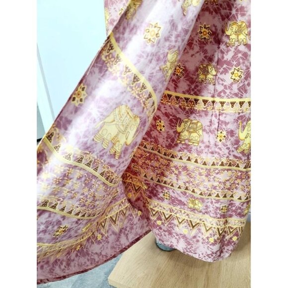 Vintage Elephant Print Set, 90s Wrap Skirt and Top, Elephant Print, Boho Set - Picture 6 of 10